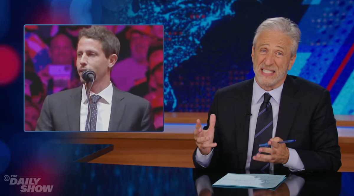 Jon Stewart defends Tony Hinchcliffe after racist joke controversy at Trump rally